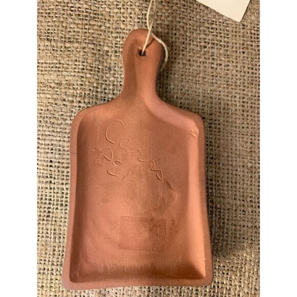 PEI Pottery Mini Ceramic Cutting Board Decor Puffin and Boat Carr's Pottery - Picture 3 of 8